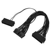 ATX Mining 30cm 24 Pin Dual PSU Power Supply Extension Cable for Computer Adaptor Cable Connector for Mining 24Pin 20+4pin