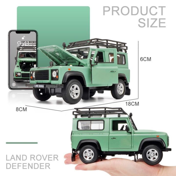 welly-1-24-land-rover-defender-army-green-alloy-car-model-diecasts-amp-toy-vehicles-collect-gifts-non-remote-control-type