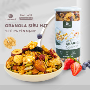 Granola siêu hạt 15% yến mạch TANU NUTS hũ 500g ngũ cốc granola mix hạt
