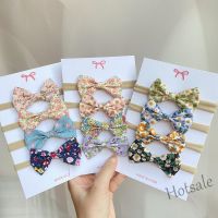 【hot sale】✥∈♦ C05 4Pcs/Set Baby Bow Print Headband Nylon Cotton Hair Bands for Children Sweet Girls Soft Hairband Newborn Hair Accessories Toddler