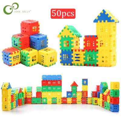 50pcs/lot Building Blocks Baby Paradise House spelling puzzle blocks City DIY Creative Model Figures Educational Kids Toys