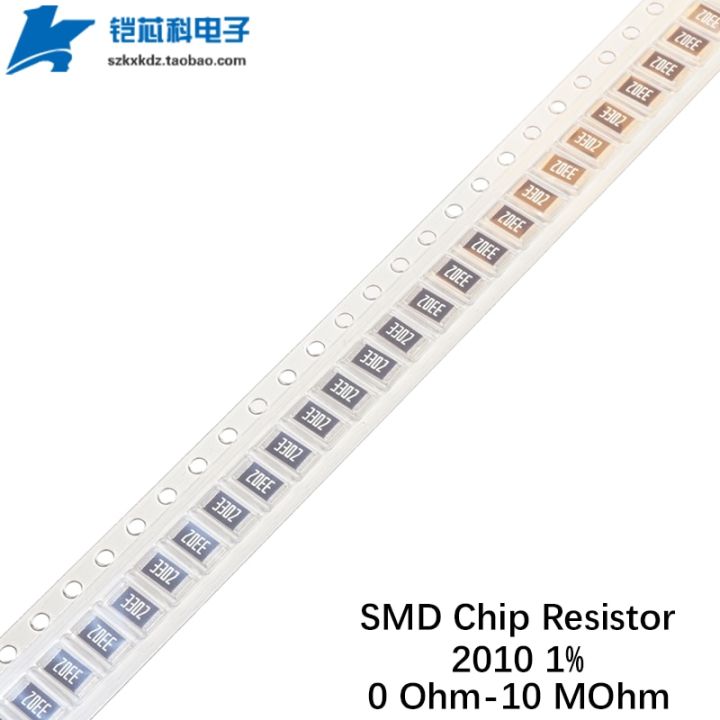 50Pcs 2010 1% SMD Resistor 0OHM 1R-10M 3.3 10 22 33 36 62 100R Ohm 1K 100K 30K 33K 1M Chip Fixed Resistance 3/4W
