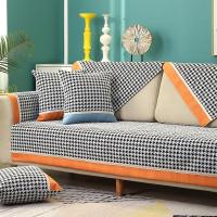 【Ready】? Sofa Cushion Four Seasons Universal Nordic Seat Cushion Houndstooth Light Luxury Non-slip Cushion Sofa Cover Cover Cloth