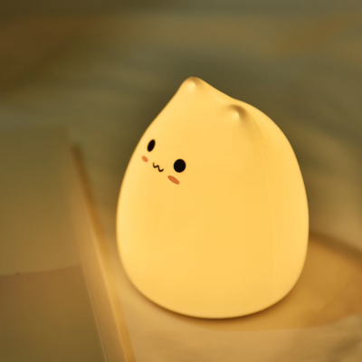 Pwwqm LED Kawai Night Light โคมไฟแมว Wireless TOUCH SENSOR แบตเตอรี่ซิลิโคนสัตว์เด็ก Holiday Bed Desktop Decor Room