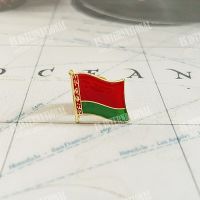 Belarus National Flag Crystal Epoxy Metal Enamel Badge Brooch  Collection Souvenir Gifts  Lapel Pins Accessories  Size1.6*1.9cm Fashion Brooches Pins