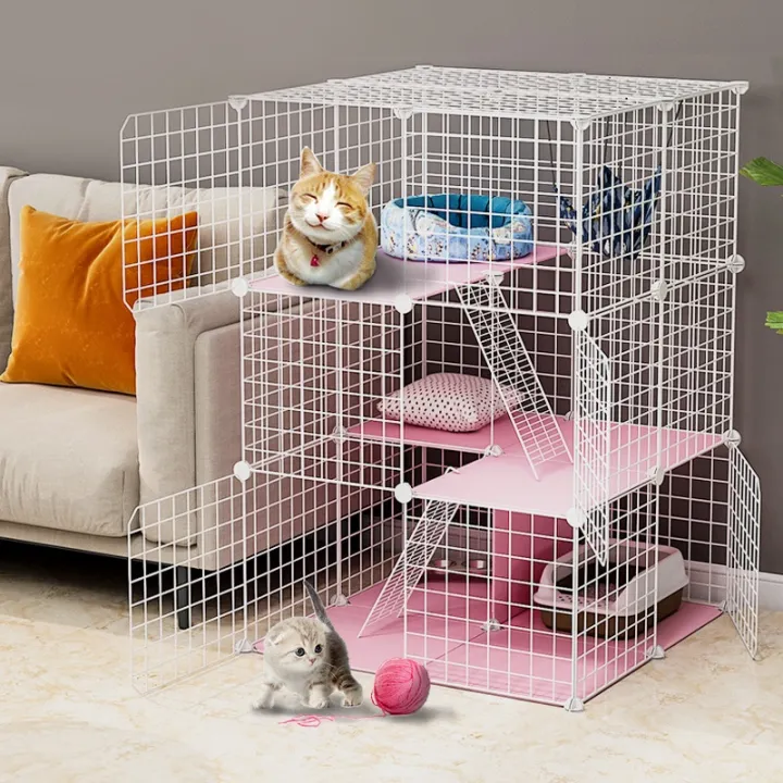 DIY Dog Cage Stackable Pet Cat And Rabbit Cage Metal Retractable Pet