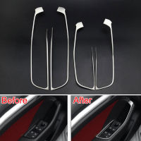 4pcsset Stainless Steel Car Interior Door Armrest Panel Decal Trim For Audi A3 8V 2012-2015 Car Styling Decoration Accessories