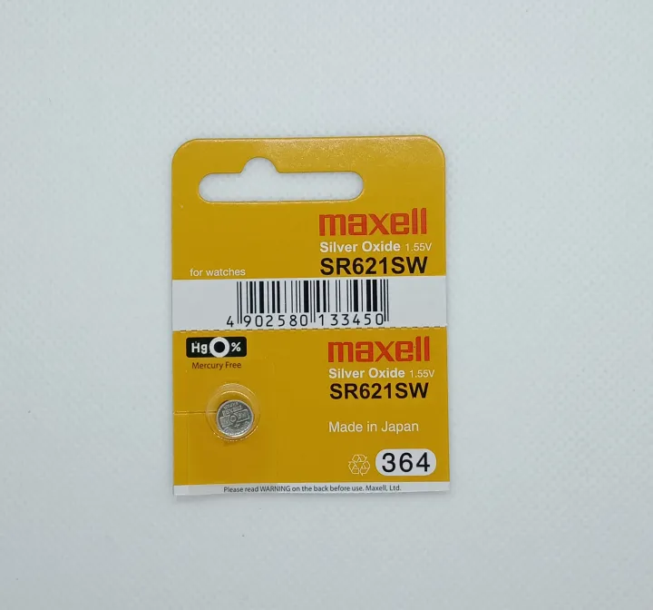 Original Maxell SR621SW 364 Battery Silver Oxide Button Cell (1 PC