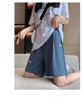 【CC】 Women  39;s Waist Silk Loose and Wide legged Short Outwear Straight Large Shorts