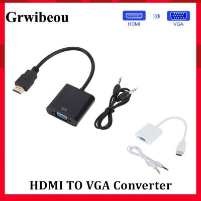Grwibeou HDMI Ke VGA Kabel Adaptor Laki-laki Ke Perempuan HDMI Ke VGA Adaptor Konverter 1080P Digital Ke Analog Video Audio untuk Tablet