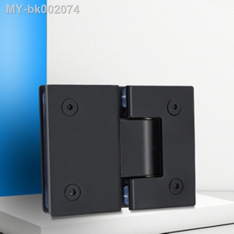 ✚◄♂ Black 180 degree glass bathroom with shower room office glass partition door stainless steel two-way hinge(XYGL-26)