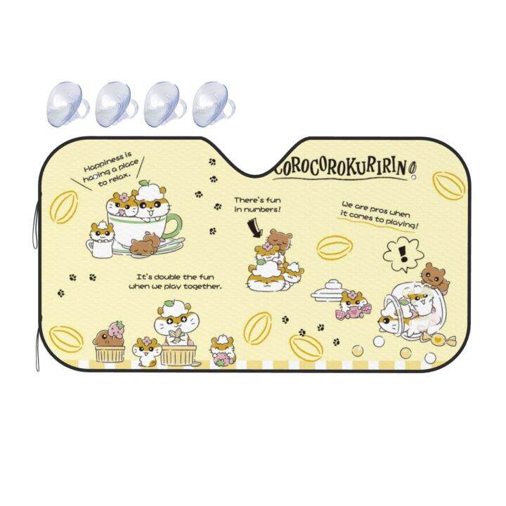 sanrio-corocorokuririn-ที่บังแดดแผ่นกรองแสงติดรถยนต์รถพับได้กระจกบังแดดหน้ารถสะท้อนแสงกระบังแสง