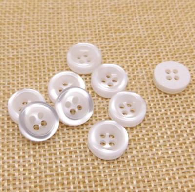 50pcs 9mm/10mm/11mm White Color 4holes Buttons Shirt Buttons Apparel Supplies Sewing Accessories
