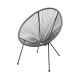 Artificial rattan chair,egg shape, (max load 100 kg.) size 75x73x92 cm. - grey