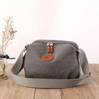 Summer New Pouch Canvas Bag Casual Shoulder Bag Versatile Small Square Bag Shopping Small Bag Ins Cloth Bag Shoulder Bag