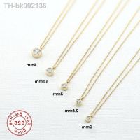 ๑▣ CANNER Minimalist Pendant Necklace 925 Silver Single Crystal Clavicle Necklace For Women Wedding Gift Colgante Collier Joyeria