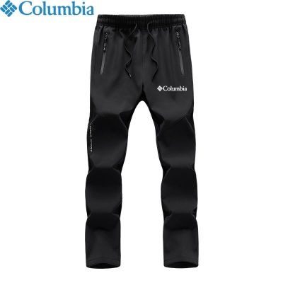 Columbia กางเกงต่อสู้ฤดูใบไม้ร่วงและฤดูหนาวโคลัมเบียสำหรับผู้ชายและผู้หญิงกันน้ำกันลมกลางแจ้งเป็นคู่กางเกงกีฬากำมะหยี่ขนาดใหญ่ให้ควา