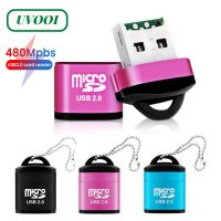 UVOOI USB 2.0 Pembaca Kartu Micro SD/TF 480Mbps Pembaca Kartu Memori Ponsel Mini Adaptor USB Kecepatan Tinggi untuk Aksesori Laptop