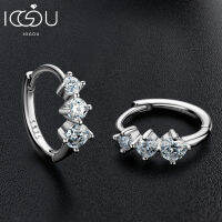 IOGOU 925เงินสเตอร์ลิง14พันชุบทองรอบตัด6หิน (0.72CTW) D สีเกรด Moissanite ต่างหูห่วงผู้หญิงสาวของขวัญ