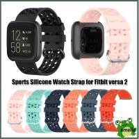 AMELIO สายคล้องนาฬิกาข้อมือ Smart Watch แบบสปอร์ตสร้อยข้อมือคลาสสิกสำหรับ Fitbit Versa 2สายรัดนาฬิกาข้อมือซิลิโคน