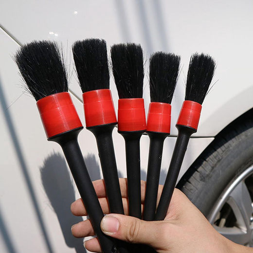 Local Instocks, 5 Pcs Set Car Detailing Brush Kit, Car Interior Brush Tool, Detail Brush Kit