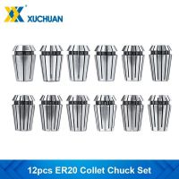 ER20 Spring Collet Chuck 1-12mm CNC Router Spring Chuck สําหรับเครื่องแกะสลัก 12pcs Collet Chuck Set Milling Cutter เครื่องมือ Holder