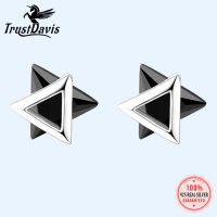925 Sterling Silver Black White Zircon Earrings Earrings Triangles Silver 925 - 925 - Aliexpress