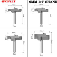 4ยูนิต6มม. 14 "ก้าน Z4 T Jenis เครื่องตัดเจาะรูเครื่องมืองานไม้เราเตอร์บิตสำหรับ Pemotong Pengilangan Kayu Kayu