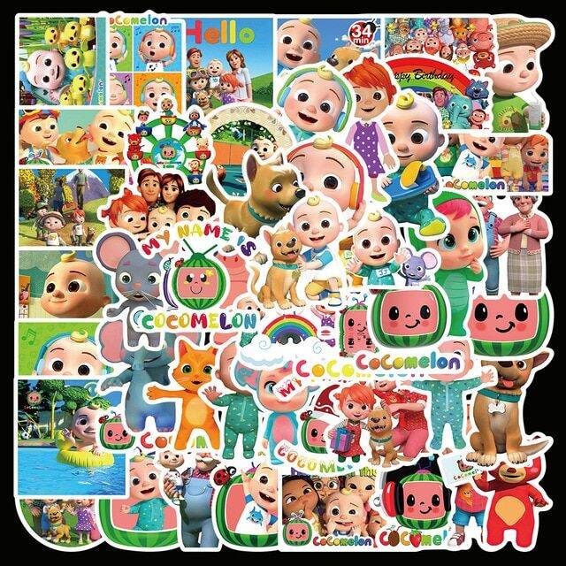 50PCS British Cartoon Cocomelon Children's Reward Hand Account Luggage ...