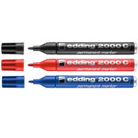 Edding 2000C น้ำมันถาวรสีเครื่องหมายสีดำสีแดงสีฟ้าห้องปฏิบัติการอุตสาหกรรมโลหะแก้วพลาสติกเซรามิกหินสีปากกา