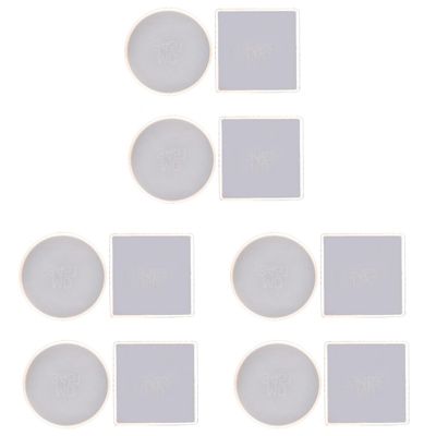 12 Pack Round and Square Shape Coaster Base Silicone Mold Resin Molds Epoxy UV DIY Resin Craft Home Decoration Tools