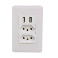 Wall Power Brazil Socket 15A Brasil Standard Double Soquete 5V 2100mA Dual USB Charger Port 115mm*75mm AC 110~250V