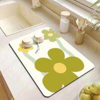 Fresh Kitchen Countertop Drain Mat Absorbent Foot Mat Toilet Bathroom Non-Slip Mat Rubber Cushion Desk Mat