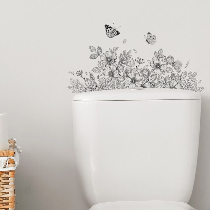 plain-flower-butterfly-wall-sticker-bathroom-accessories-decor-cabinet-room-home-decoration-decals-toilet-self-adhesive-mural
