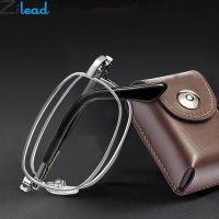 Zilead Portable Metal Foldable Reading Glasses Ultralight Men Business Presbyopia Glasses Eyewear With Random Case 0.5to 4.0