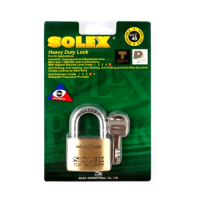 กุญแจคล้อง สั้น SOLEX MACH II-PLUS 45MM ทอง