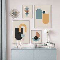 บทคัดย่อ Color Geometric Wall Art-โปสเตอร์และภาพพิมพ์นอร์ดิกสำหรับตกแต่งบ้านห้องนั่งเล่น