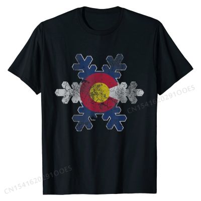 Colorado Snowflake Flag T-Shirt T Shirts Design Cheap Mens Tops T Shirt Design Cotton