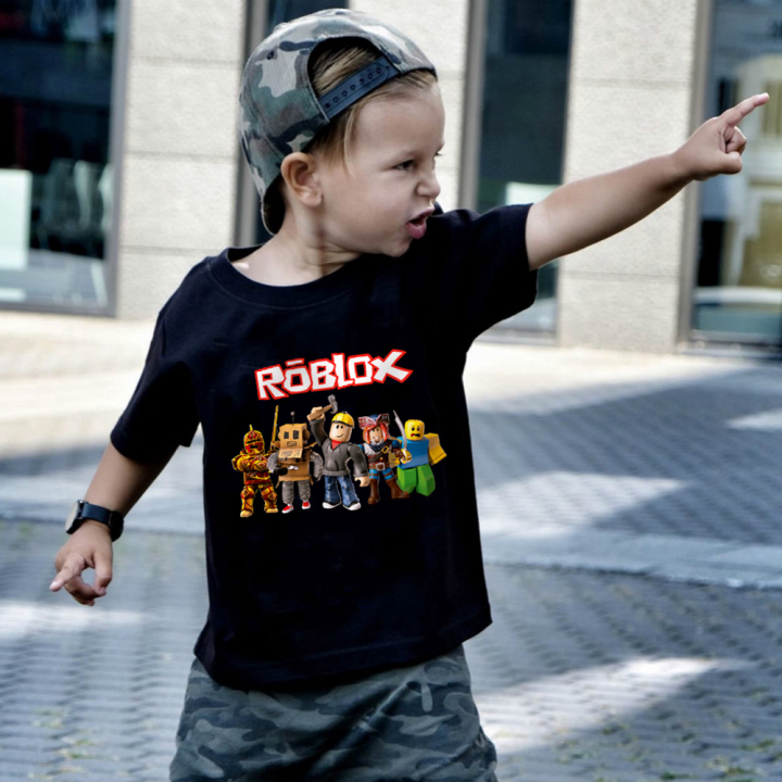 Roblox Short Sleeve T-shirt Boys Kids Summer Tee Shirt Crew Neck