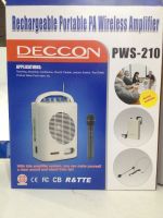 ตู้ลำโพงช่วยสอน ตู้ลำโพงอเนกประสงค์ แบบพกพา ชาร์จได้ DECCON PWS-210 USB Bluetooth FM Radioไมค์ 3ตัว พูดพร้อมกันได้ 1ตัว 1AUX input/output 3 MIC input แถมไมโครโฟน 3 ตัว