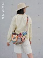 Artist CiCi cooperation chest bag large-capacity canvas bag female Messenger travel backpack hh 【BYUE】