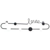 Wrought Iron Art Letter"Love" Home Decoration Hooks for Hanging Clothes Hat Scarf Key Hanger Rack Wall Decoration