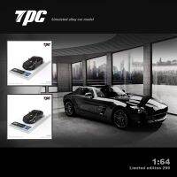 TPC 1:64 Electropated Black SLS อัลลอยด์ Diorama โมเดลรถยนต์เก็บของเล่นในสต็อกขนาดเล็ก