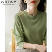 OULINNA และสะดวกสบายอะซิเตทแบบหลวมและเข้ารูปแขน7/4สำหรับฤดูใบไม้ร่วงและฤดูหนาวใหม่2023เสื้อกันหนาวแบบถัก