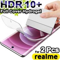 ฟิล์มกันรอยสำหรับแบบเต็มจอ2ชิ้น Realme Gt Neo 3T 2T 9 10 Pro Plus C30 C35 Hydrogel Q3 Q5 5 6 7 8 5i 8i X3 X2