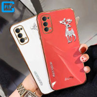 สำหรับ OPPO Reno 2 / Reno2 F / Reno2 Z / Reno 4 / Reno4 F / Reno 5 / Reno5 Z / Reno5 F / Reno5 Pro 6D เพชร Glitter Elk Deer เคสโทรศัพท์สีชุบ Glossy กระจกพื้นผิวนุ่ม TPU ปกหลัง