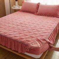 [COD] coral velvet quilted fitted sheet one piece thickened plus milk non-slip bed dustproof