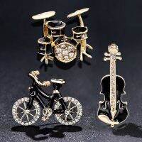 Muylinda fashion brooch metal bicycle violin drum set brooches style brooch banquet jewelry ladies exquisite enamel scarf badge