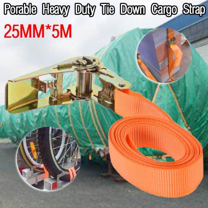 Portable Heavy Duty Tie Down Cargo Strap Luggage Lashing Strong Ratchet