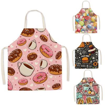 【jw】✼ Pattern Apron Male Burger Fries Pizza Kids Sleeveless Household Cleaning Fartuchy